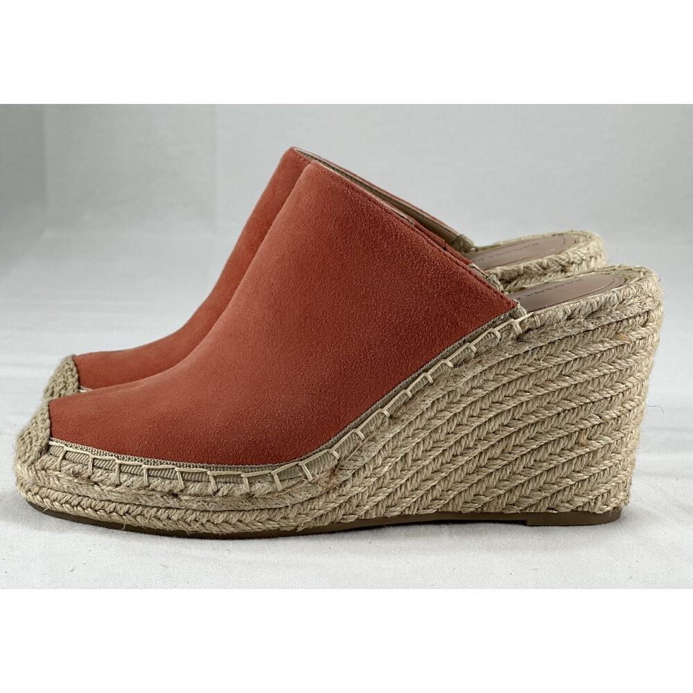 NWOB Banana Republic Coral Suede Espadrille Wedge Mules, Sz6M Preppy, City Girl - Picture 1 of 11